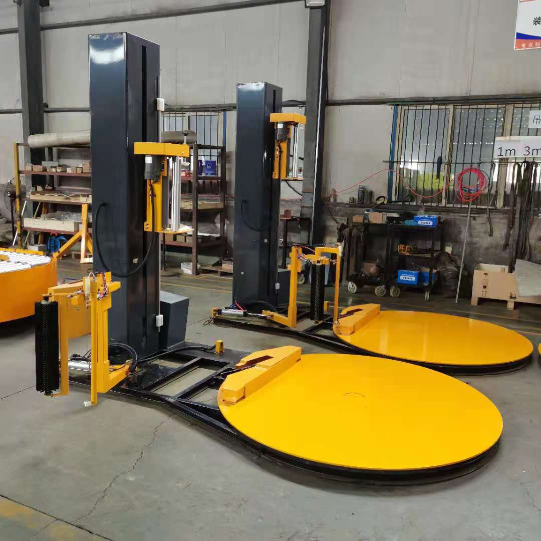 小型缠绕机纸箱箱裹包机山东工厂定制无托盘缠绕机 无纺布包装机