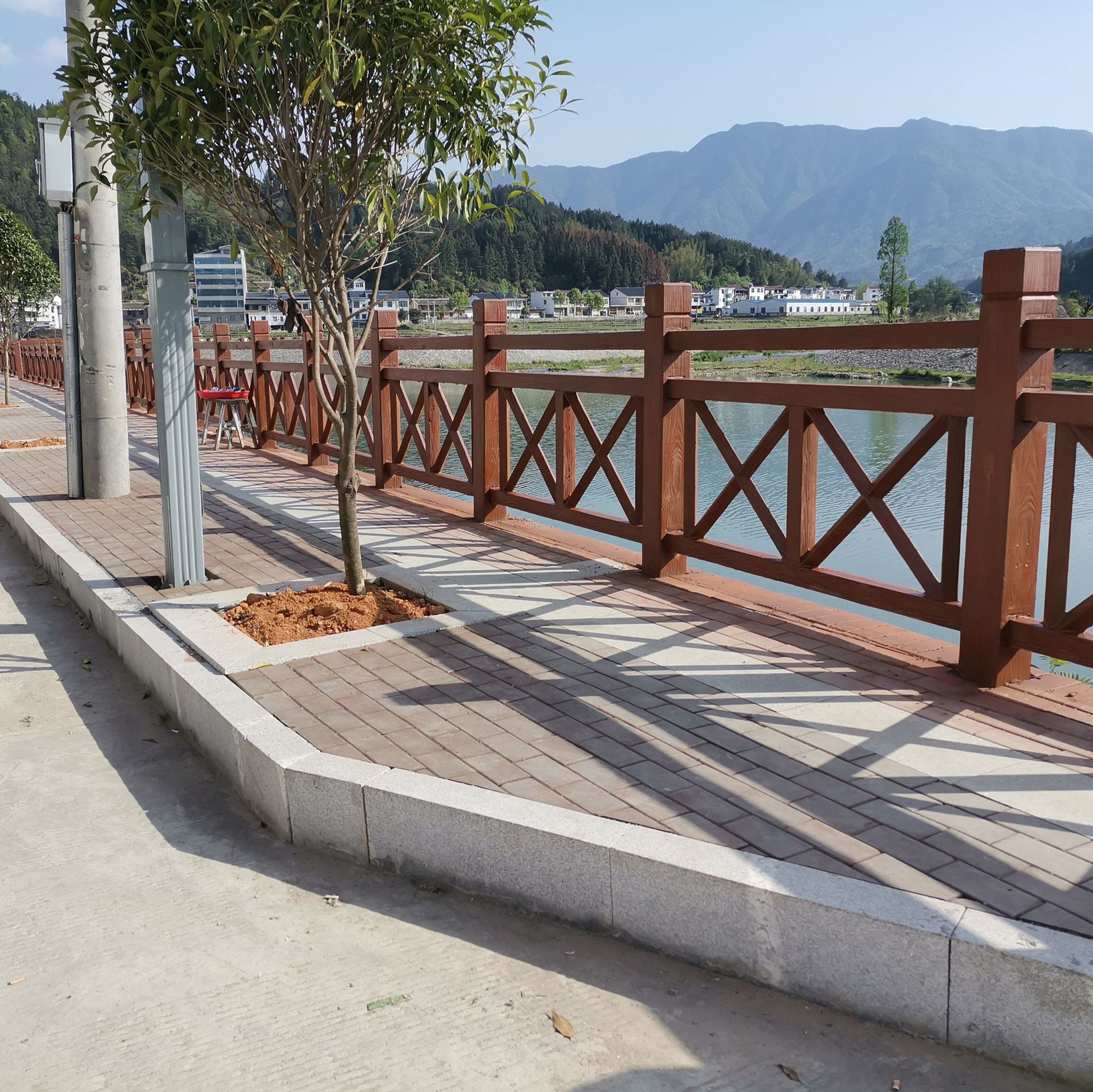 x型仿木护栏水泥护栏河道栏杆市政栅栏景观小品