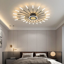 客厅灯简约现代轻奢吸顶灯2021年新款创意个性旋转条形北欧卧室灯