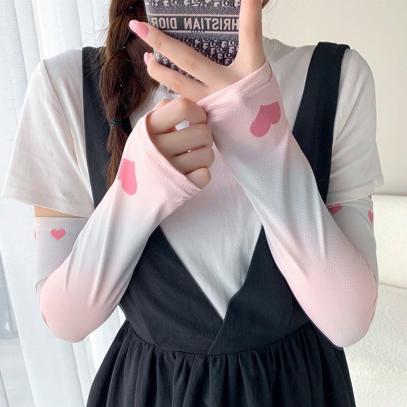 渐变色冰袖女夏季薄款袖套长款手护臂开车潮一件批发亚马逊速卖通