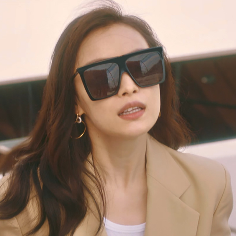 流金岁月朱锁锁倪妮同款大框太阳镜女 2022新款时尚海洋片墨镜女