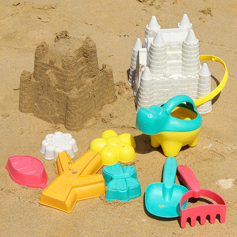 儿童沙滩玩具套装宝宝加厚沙滩城堡铲子和桶挖沙子沙模男女孩麦秆