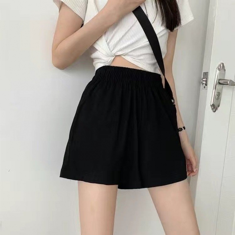 Casual Shorts Women's Summer New 2023 Popular Loose High Waist A- line Slimming Black Chiffon Culottes Skirt