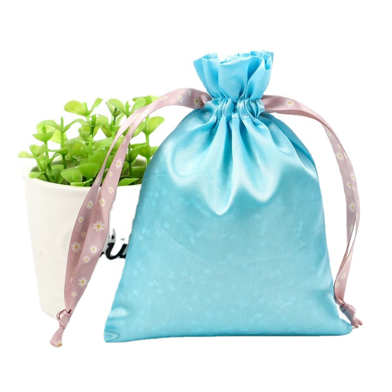 Wholesale Supply Buggy Bag Drawstring Satin Buggy Bag Cosmetics Storage Bag Buggy Bag Printable Logo