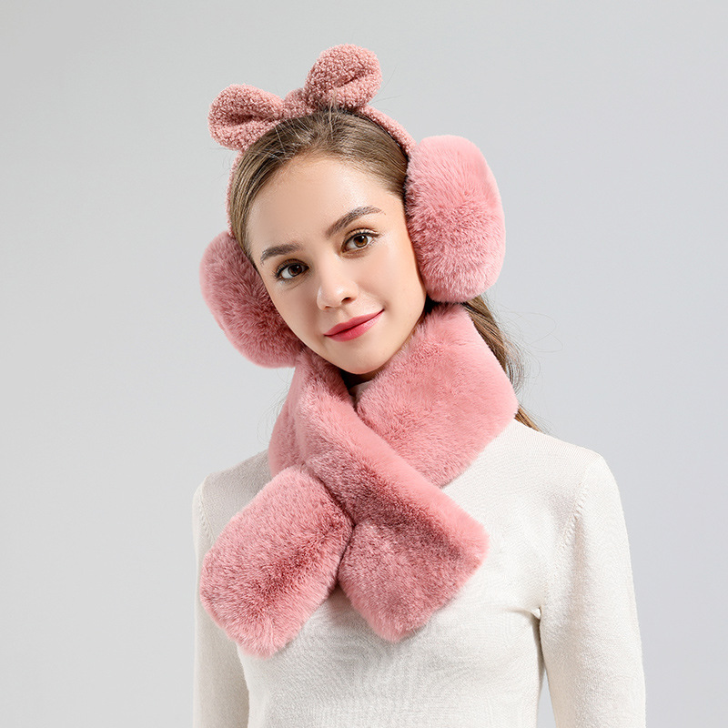 耳罩女冬天保暖耳套围巾套装可爱骑行防冻护耳朵韩版女护脸耳捂女