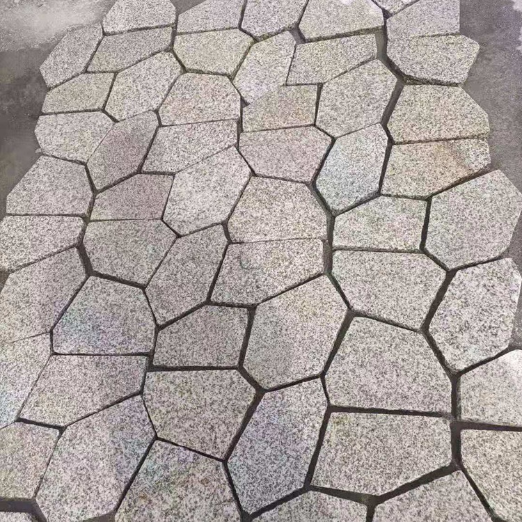 黄金麻黄锈石荔枝面多边形碎拼 黄色花岗岩石材厂家 黄金麻地铺板