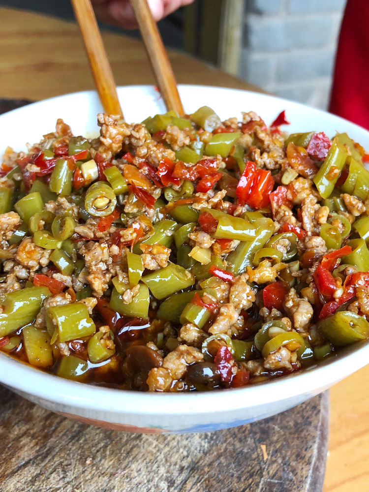 酸豆角肉沫豇豆烂肉豇豆下饭菜开胃菜四川农家肉末豇豆酱腌菜260g