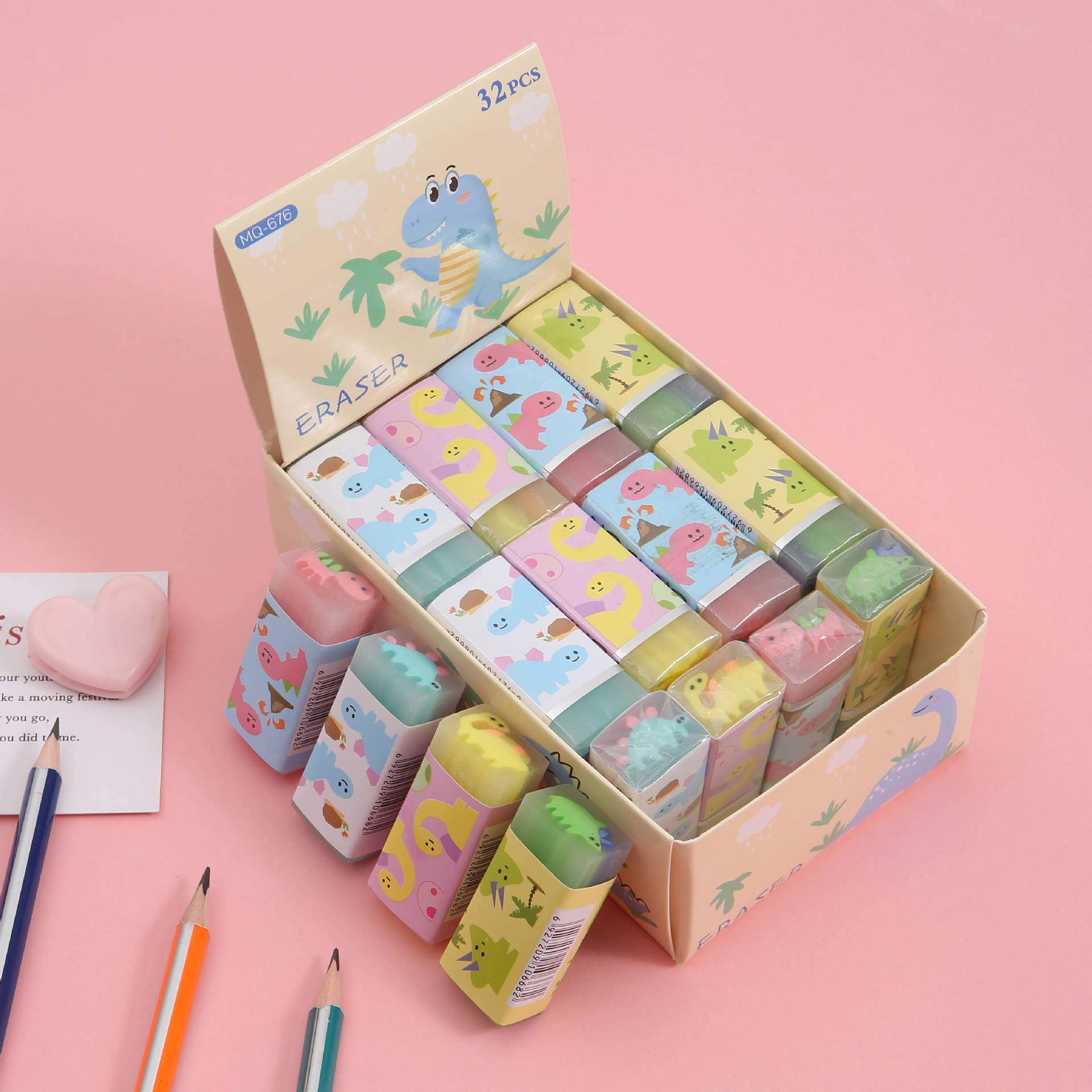 恐龙果冻香味可爱创意卡通橡皮擦少屑学生学习用品文具直批橡皮檫