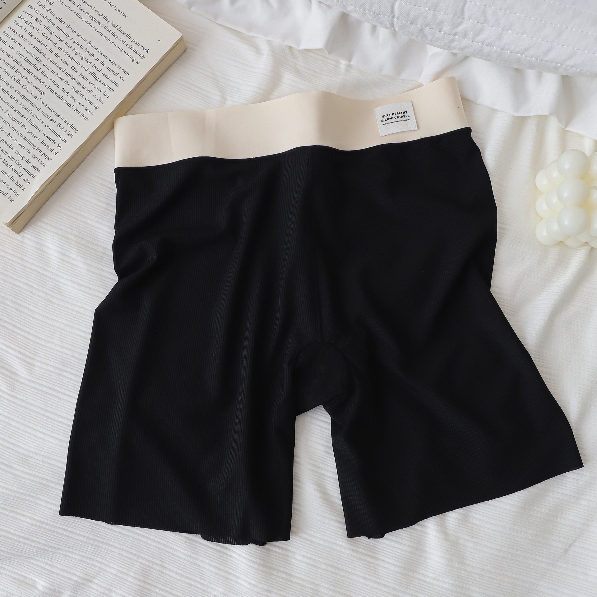 n8120 2合1免穿内裤冰丝无痕安全裤打底裤艾草少女防走光三分裤