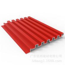 红色长城板生产厂家 铝合金凹凸版定制 组合式铝方通幕墙加工厂
