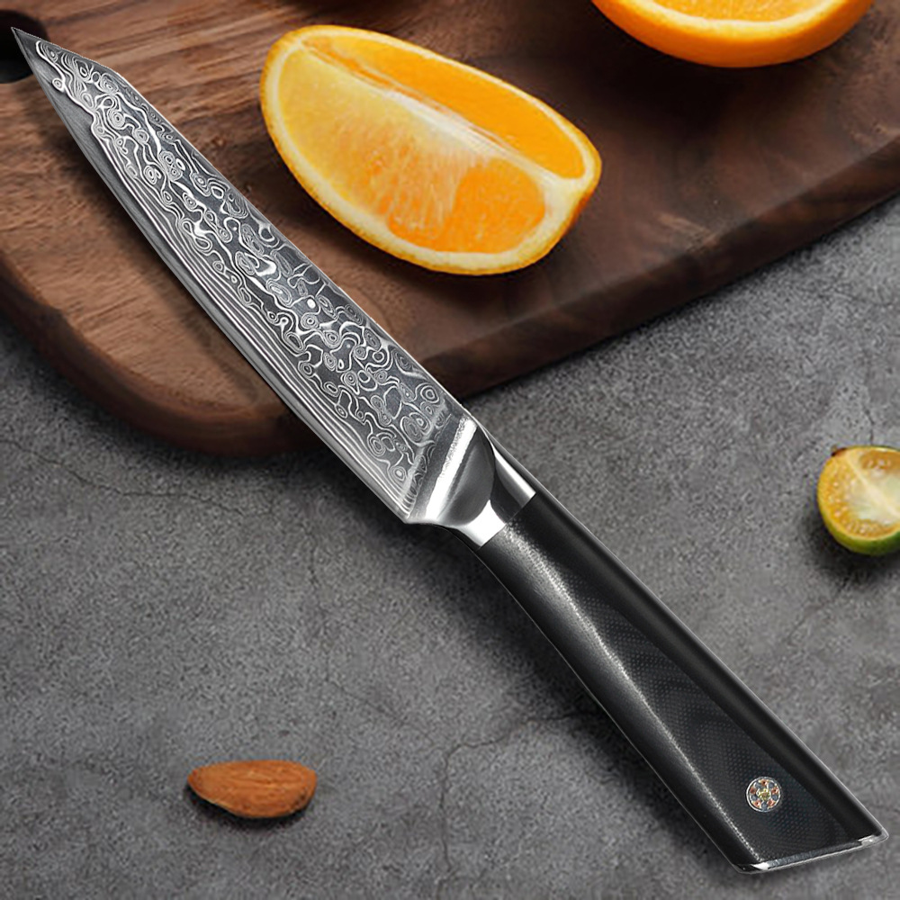大马士革钢刀 5寸水果刀 vg10切片刀阳江小刀 西式厨房便捷轻巧刀