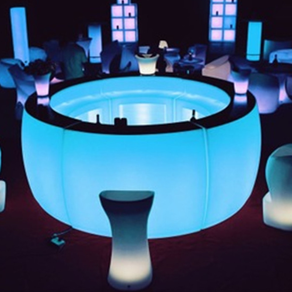 led发光吧台 酒店酒吧酒台 户外发光台创意简约户外家具 遥控七彩