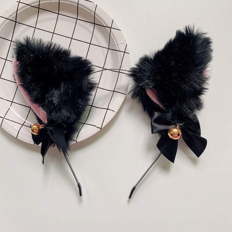 Cosplay Lolita Cat Ear Headband Female Bow Bell Cartoon Headwear Sexy Fox Hair Accessories Wholesale