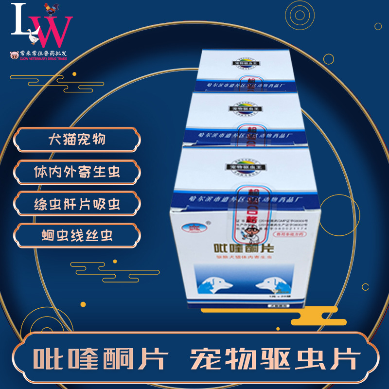 吡喹酮片 宏达宠物驱虫王 狗狗犬猫打虫药 独立包装兽用批发 20片