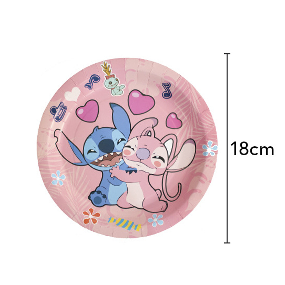 Pink Stitch ANGEL Birthday Party Tableware Decoration Paper Pallet Cup Tissue Balloon Set Layout Supplies Supply