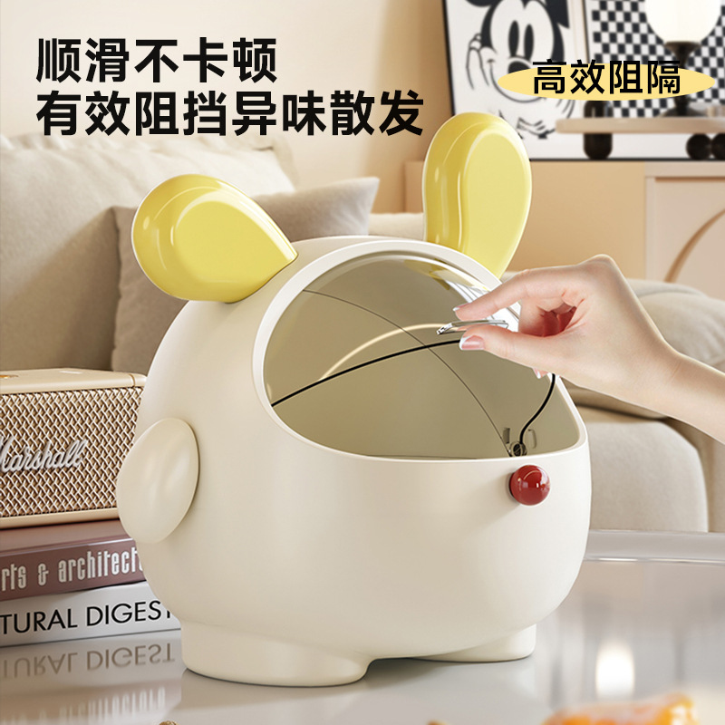 desktop trash bin home good-looking living room bedroom table top mini small wastebasket cartoon clamshell trash can