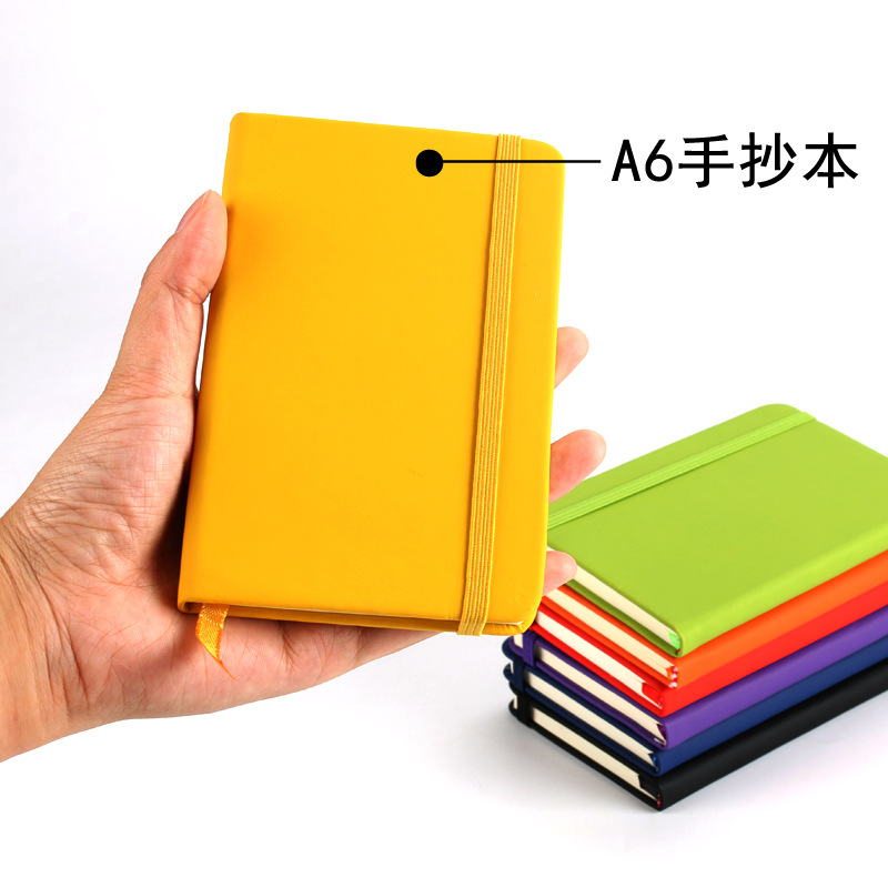 Strap Notebook Pu Leather Strip Rubber Band Notepad Business A5/A6 Manuscripts Multi-Color Optional Printed Logo