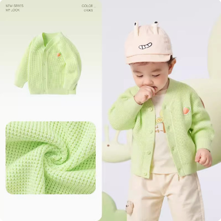 Baby Baby Sweater Girls' Thin Cardigan Children's Sweater Boys' Spring 2024 New Pure Cotton Western Style Top Baby Clothes