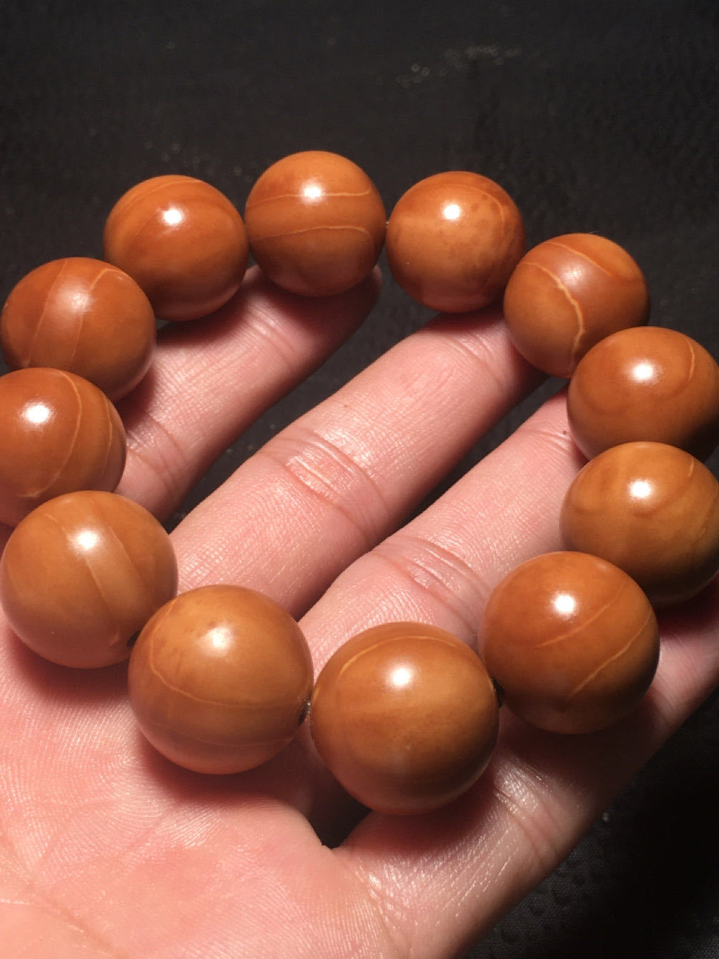 8cm正圆光珠手串橄榄核广东老铁核光珠佛珠手链