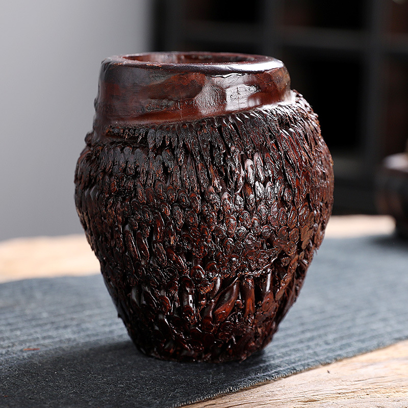 竹根笔筒 毛竹根 老竹根 摆件