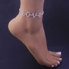 Cross border New products personality letter Anklet sexy summer fashion Street beat LOVE Rhinestone Anklet Europe and America Anklet Cross border New products personality letter Anklet sexy summer fashion Street beat LOVE Rhinestone Anklet Europe and America Anklet