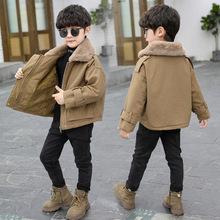 童装外套冬季新款男童加绒派克服外套2023韩版儿童洋气保暖外套潮