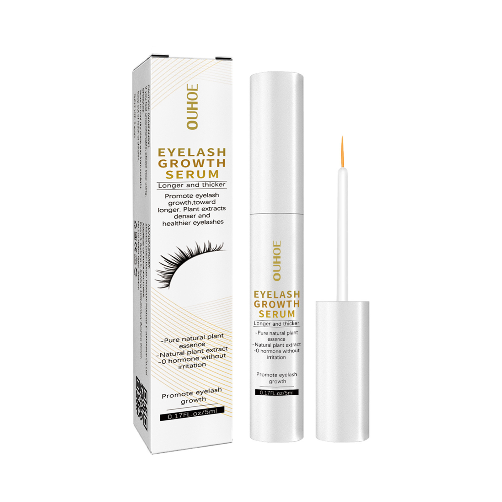 Ouhoe Eyelashe Essence Gentle, Natural, Moisturizing, Beautiful, Thick, Long, Black, Curly, Seamless, Eyelash Eyelashe Essence