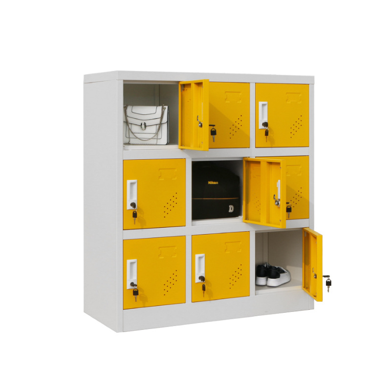 学校彩色书包柜钢制储物小矮柜 拆装多门存包柜 幼儿园带锁更衣柜