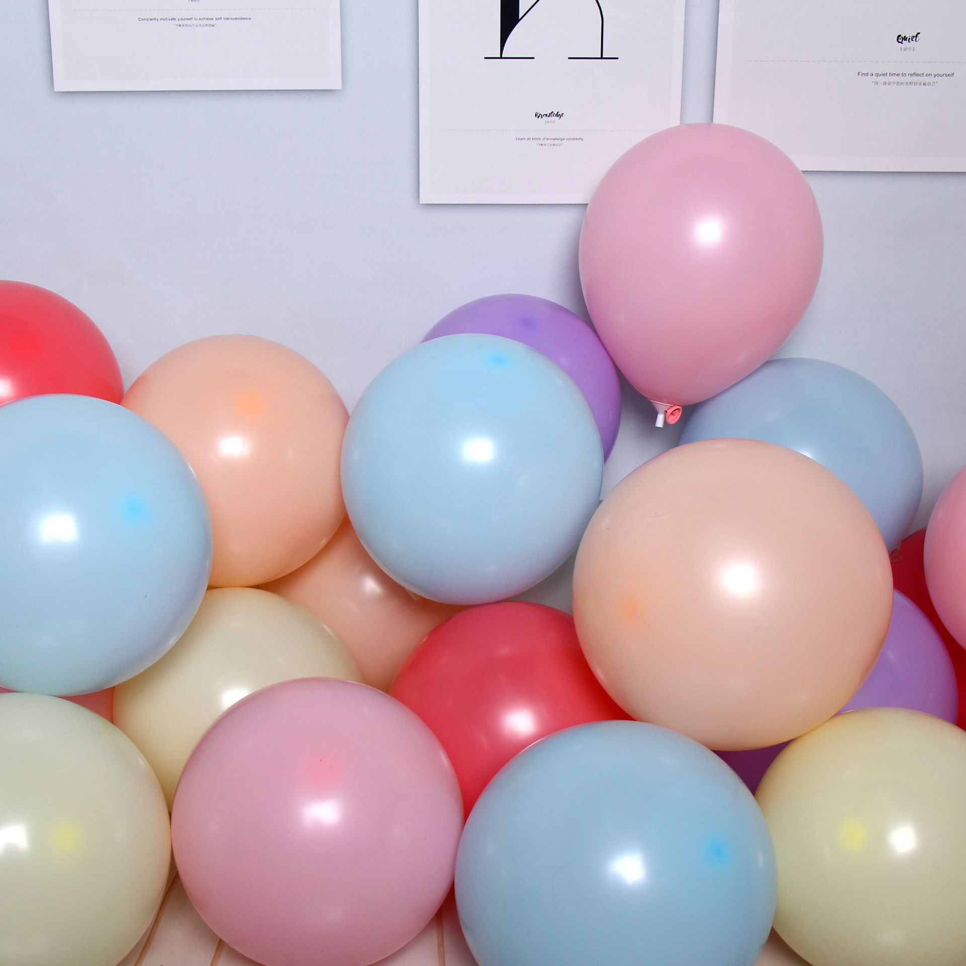 马卡龙气球10寸2.2克 6号马卡龙彩色气球 单层加厚派对装饰气球