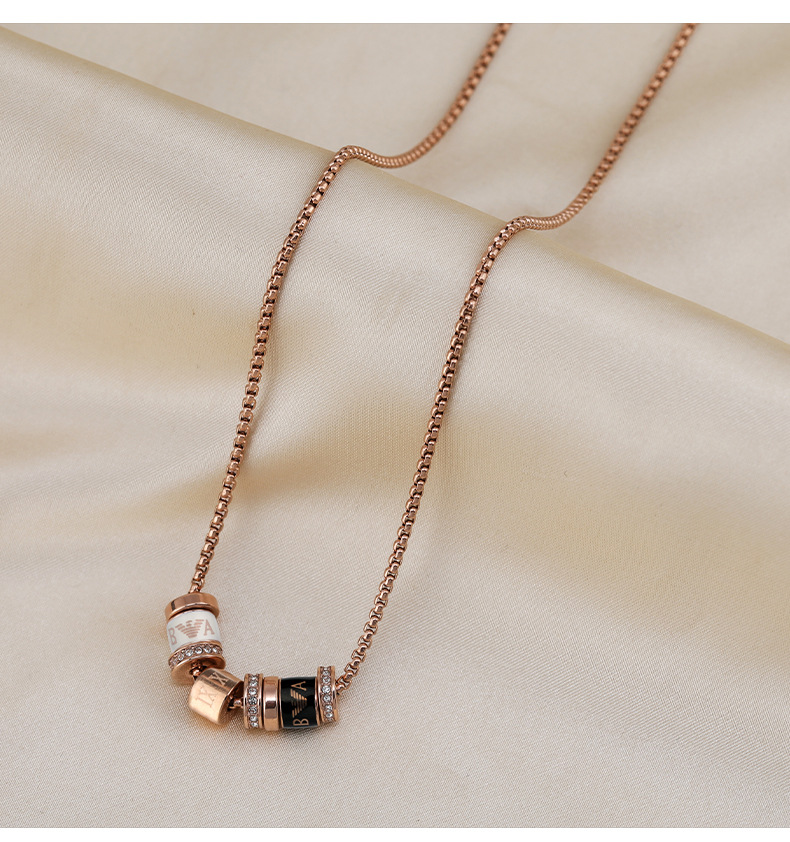 钛钢小蛮腰项链女轻奢小众设计转运珠七夕情人节礼物网红首饰批发