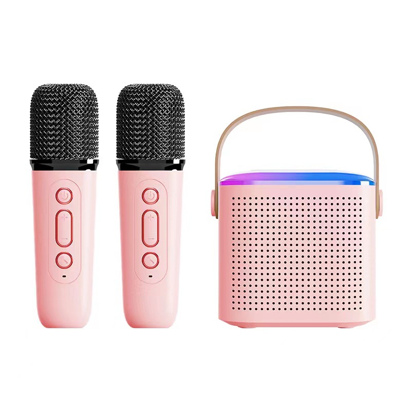 E-Commerce New Bluetooth Children's Gadget for Singing Songs Audio Colorful Gradient Microphone Portable Outdoor Karaoke Wireless Microphone