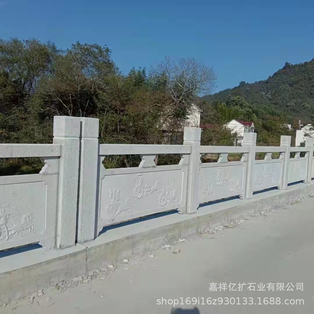 石栏杆青石栏板汉白玉石雕升旗台护栏景区河道护栏家居庭院围栏