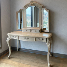 美式art建筑复兴实木雕花梳妆台欧式法式复古卧室化妆桌镜书桌