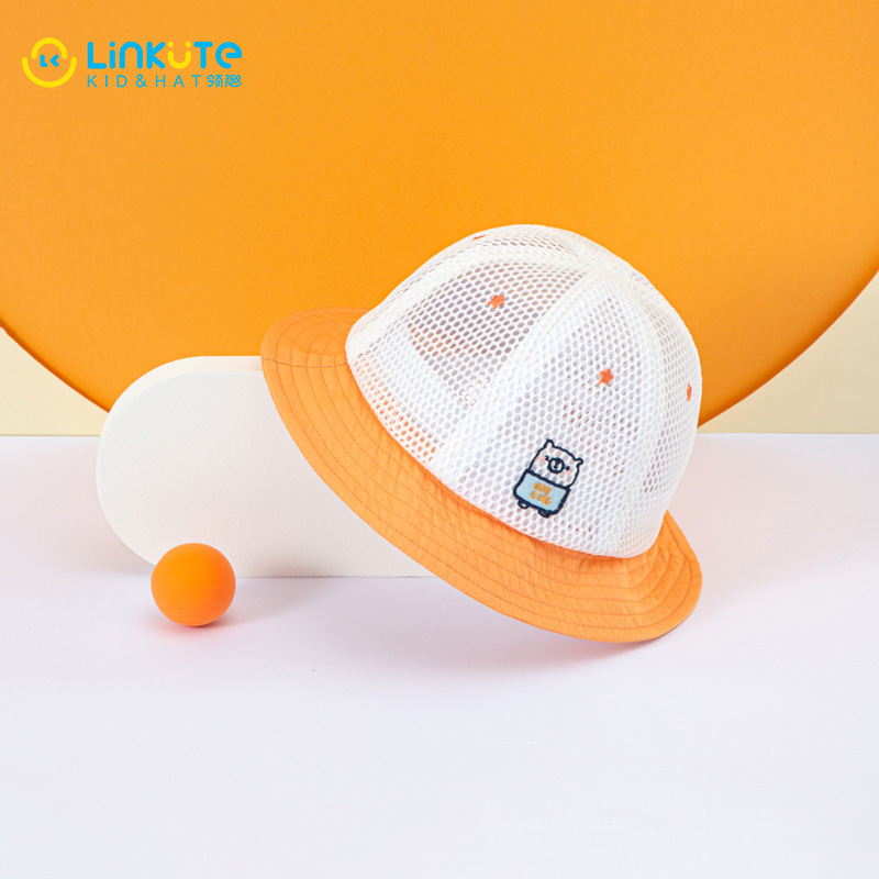 领趣21夏款儿童帽子 兜兜熊网盆帽
