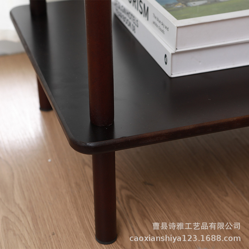 Wooden Simple Coffee Table Double-Layer Sofa Side Table Storage Table Bedroom Bedside Table Small Apartment Mini Household Small Table