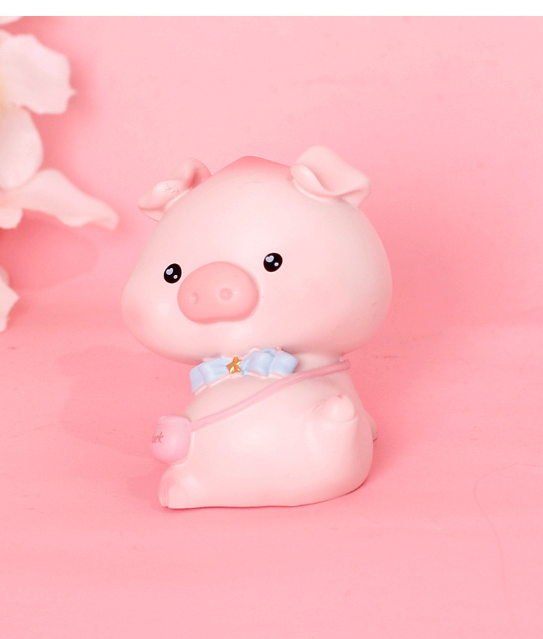 卡通可爱小猪宝迷你树脂摆件汽车载内装饰蛋糕烘焙生日礼物女创意