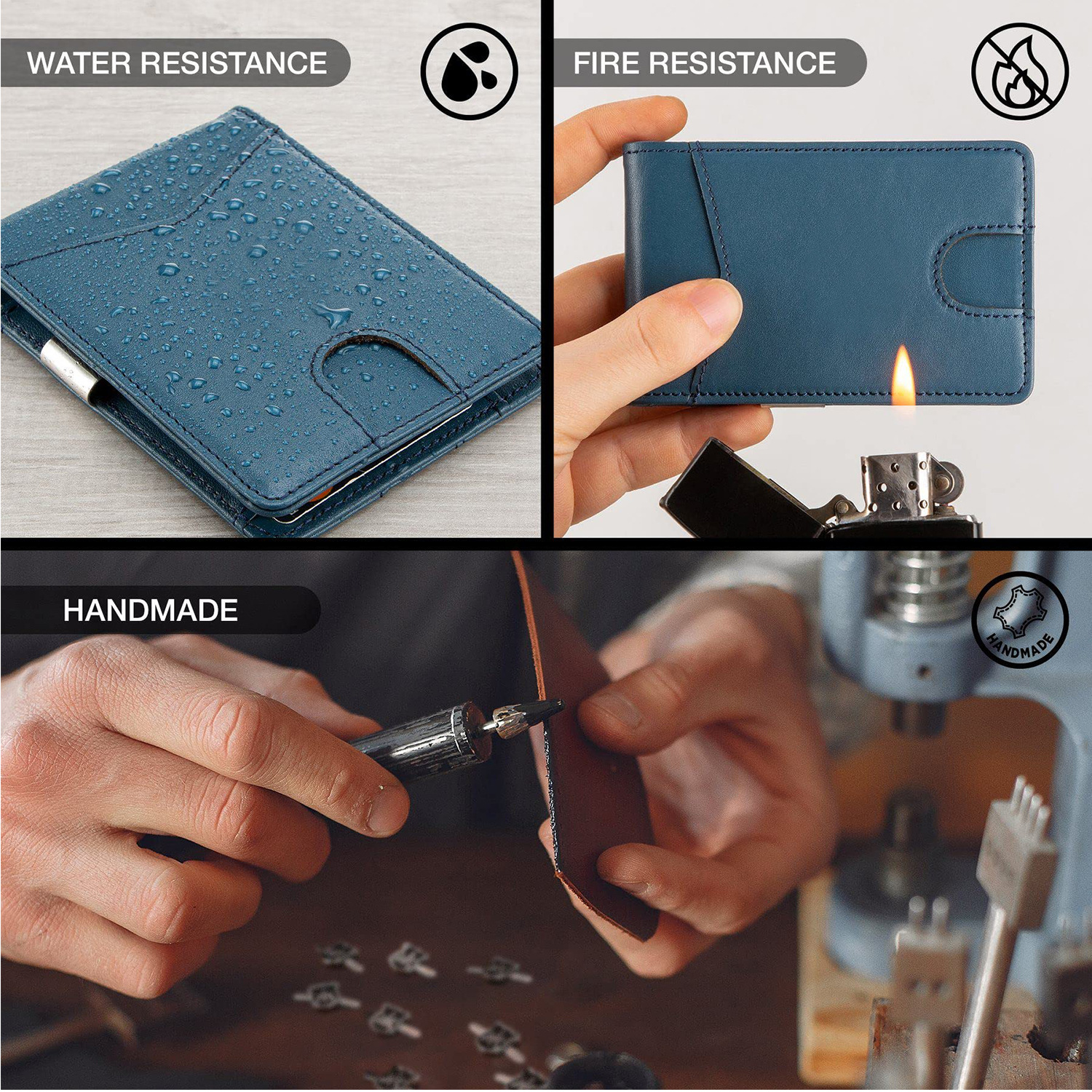 Foreign Trade ID Card Access Card Cover Card Holder Carbon Fiber Simple Cattlehide Card Bag Wholesale Wallet Leather Wallet for Man