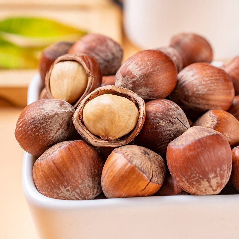 新货开口大榛子2斤熟薄皮原味东北特产零食美国坚果含罐250g批发