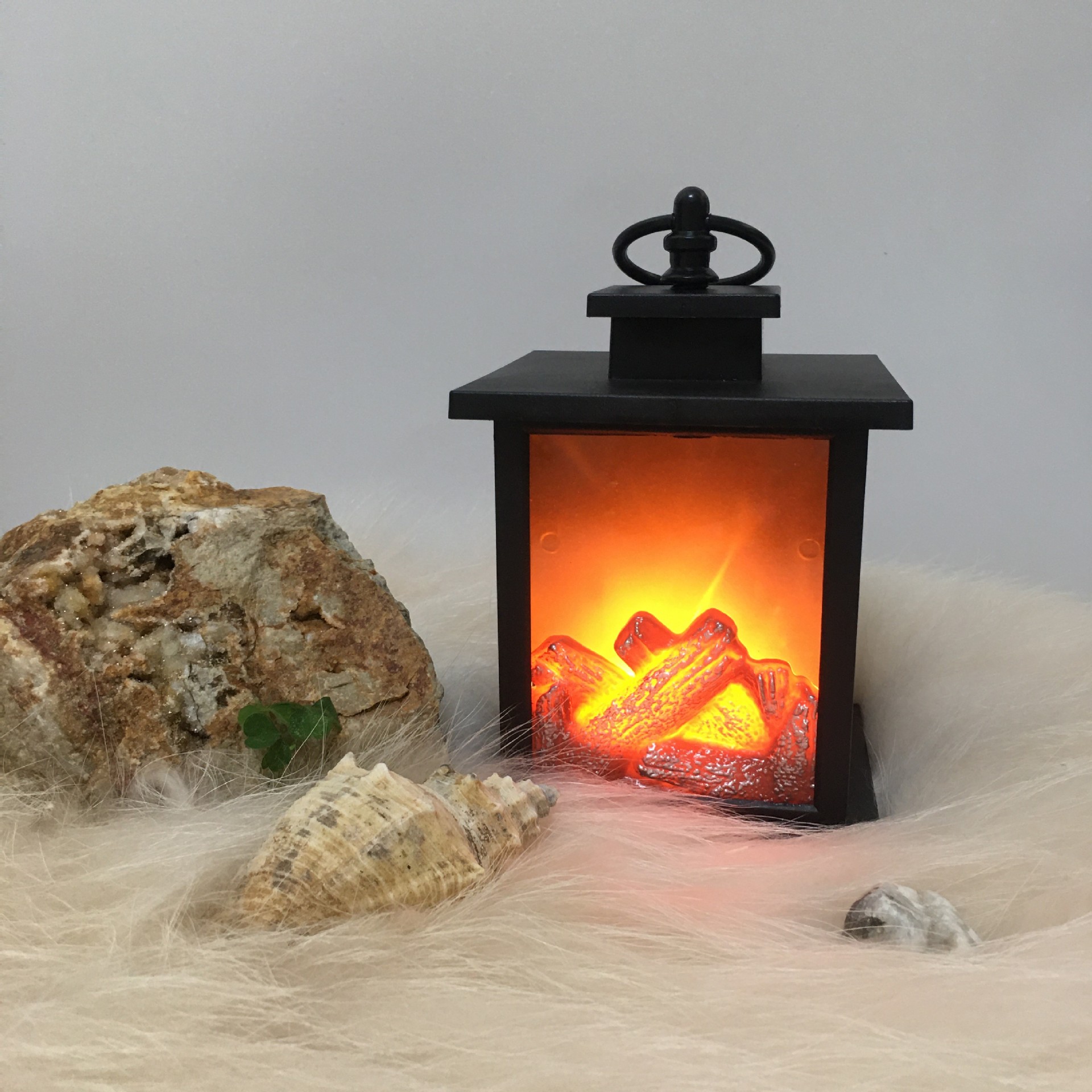 LED Fireplace Lamp Carbon Fire Dynamic Flame Lamp Retro Fashion Wind Lamp Christmas Festival Living Room Portable Decorative Lamp