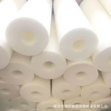 厂家定制加工白色高度度加硬海绵棒 空心圆柱吸油海绵 减震吸音棉