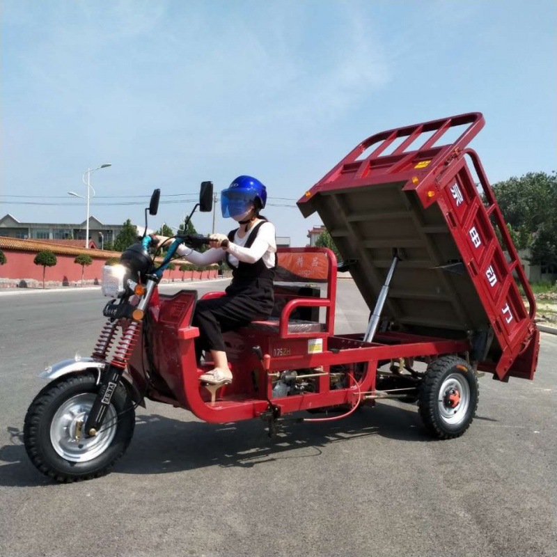电动车三轮车三轮汽油摩托车重庆发动机燃油自卸翻斗电动款踏板车