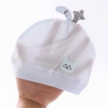 0~3个月新生儿帽子夏季薄款胎帽初生婴儿护门卡通宝宝帽套头帽