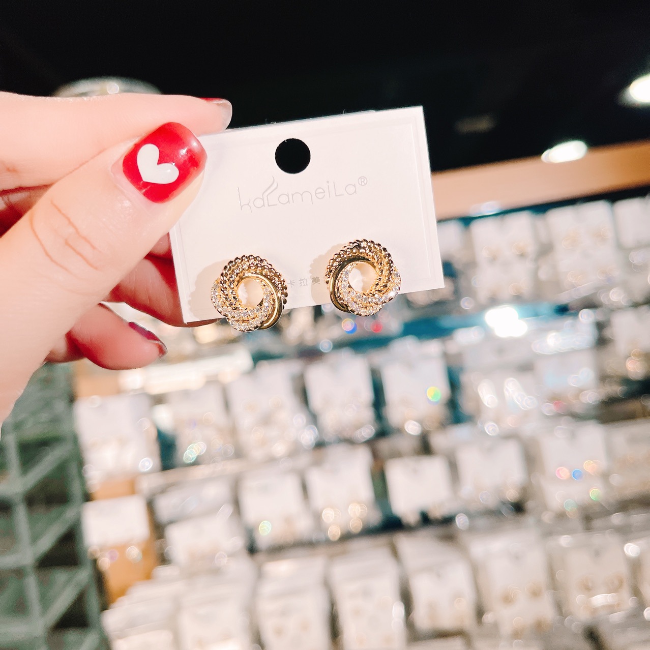 卡拉美拉气质通勤耳饰女生镶钻麻花鸟巢耳钉925银针耳环小巧耳饰