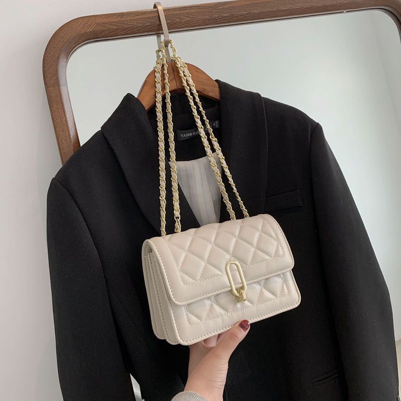 百搭ins超火小包包女夏2024新款潮时尚菱格链条包小众单肩斜挎包