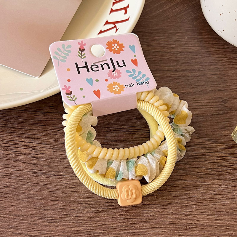 Color Telephone Line Hair Rope Female Mori Fairy Beautiful Hair Elastic Band Head Rope High Elasticity Does Not Hurt Hair Small Intestine Hair Ring