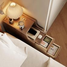 包邮迷你小型极窄床边柜超窄20公分30cm窄边夹缝置物架实木床头柜
