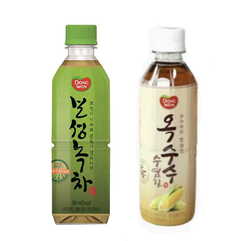 韩国进口饮品dongwon玉米须茶大麦茶植物饮料绿茶0糖0卡350ml
