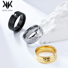 跨境亚马逊简约设计风男士钨钢戒指环小众个性冷淡风钨金手饰品