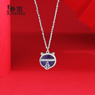 s925纯银h字母项链女镶嵌白贝锆石双面可戴网红轻奢风百搭高级感