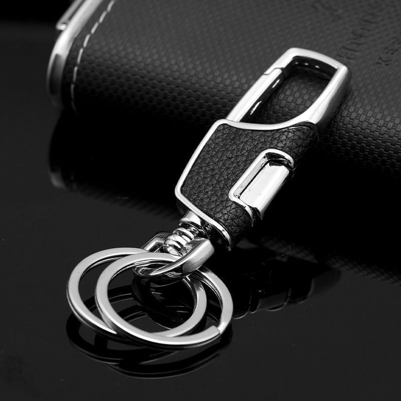 Light Luxury Leather Keychain Men's Waist Hanging Buckle Creative Metal One Press Open Key Household Anti-Lost Car Key